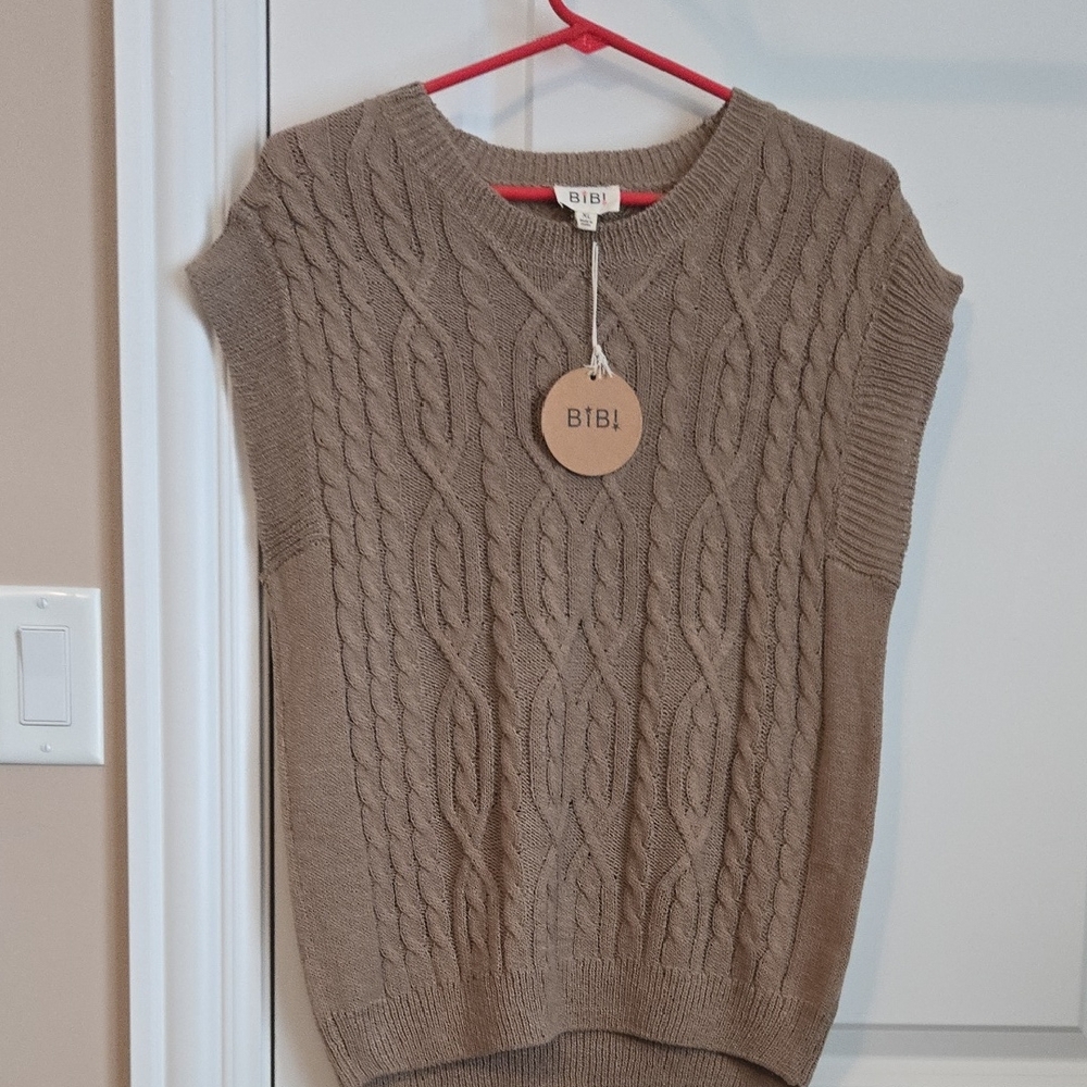 BiBi Women's Cable Knit Sweater - Tan